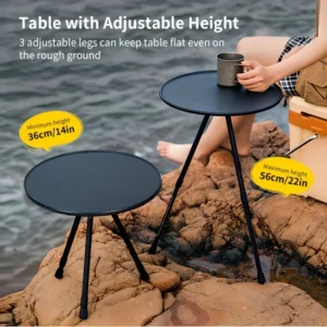 WESTTUNE 2 Pcs Set Camping Round Table